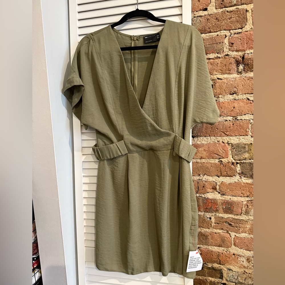ASOS Elegant Olive Green Wrap Dress